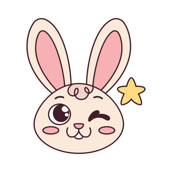 Aislado feliz conejo dibujos animados avatar Vector — Archivo Imágenes Vectoriales