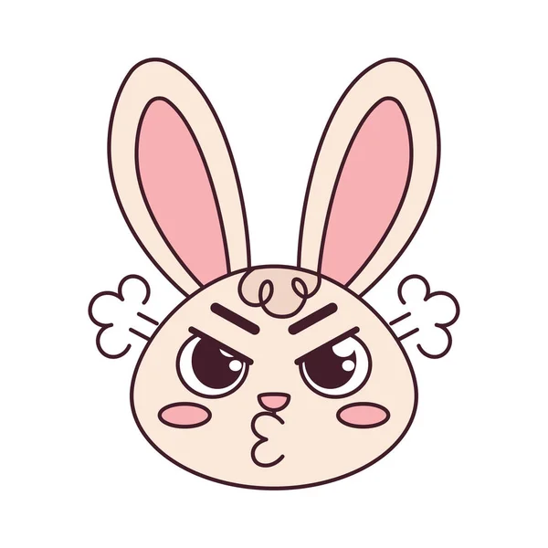 Isolé avatar de bande dessinée de lapin en colère Vector — Image vectorielle