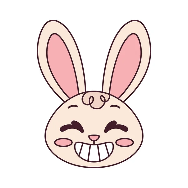 Isolado feliz coelho desenho animado avatar Vector — Vetor de Stock