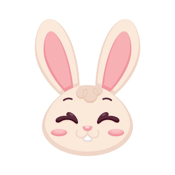 Isolato felice coniglio cartone animato avatar vettoriale — Vettoriale Stock