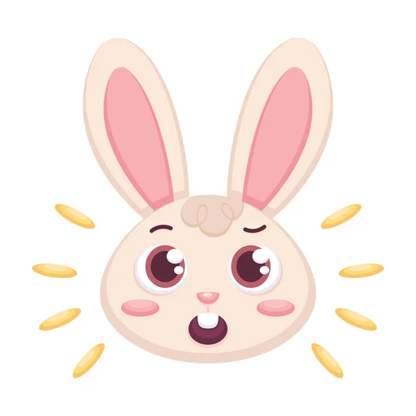 Ізольований здивований кролик мультяшний аватар Вектор — стоковий вектор