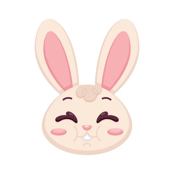 Geïsoleerd gelukkig konijn cartoon avatar Vector — Stockvector