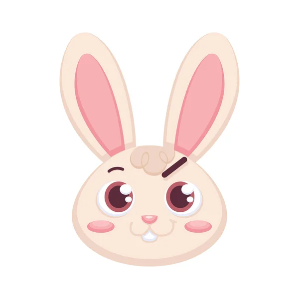 Isolé heureux avatar de dessin animé lapin vecteur — Image vectorielle