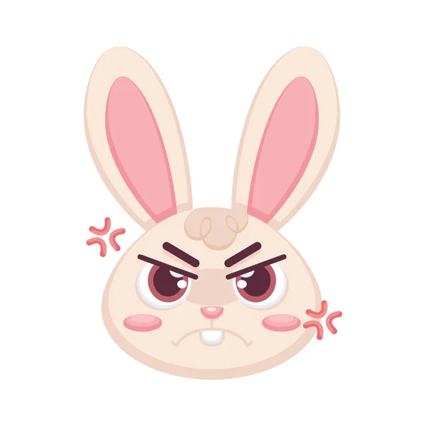 Isolerad arg kanin tecknad avatar Vector — Stock vektor