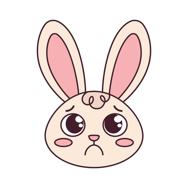 Isolated sad rabbit cartoon avatar Vector — Stock Vector