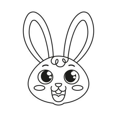 İzole edilmiş mutlu tavşan çizgi film Avatar Vektörü