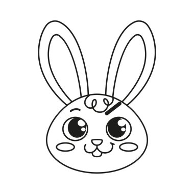 İzole edilmiş mutlu tavşan çizgi film Avatar Vektörü
