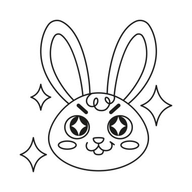 İzole edilmiş mutlu tavşan çizgi film Avatar Vektörü