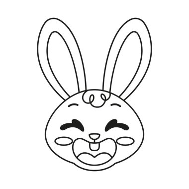 İzole edilmiş mutlu tavşan çizgi film Avatar Vektörü