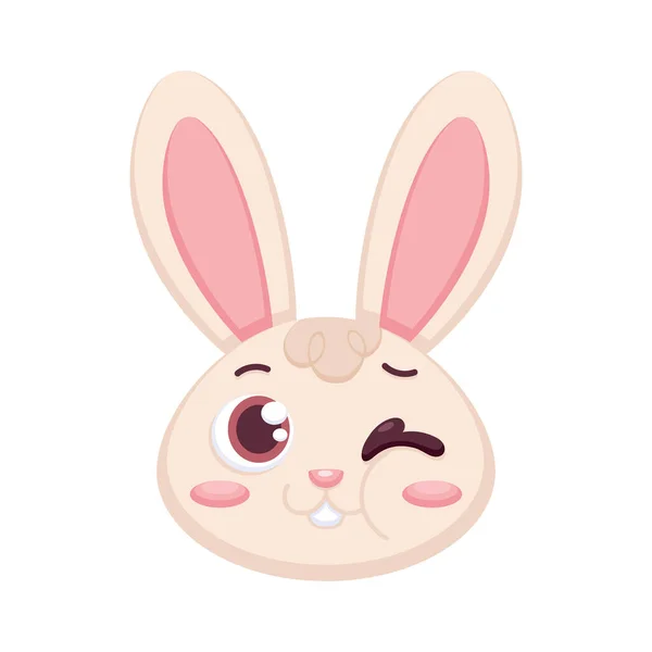 Isolado feliz coelho desenho animado avatar Vector —  Vetores de Stock