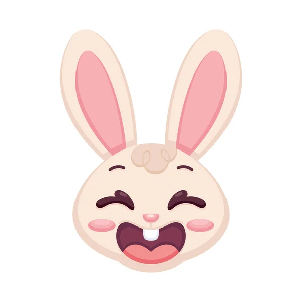 Isolé heureux avatar de dessin animé lapin vecteur — Image vectorielle