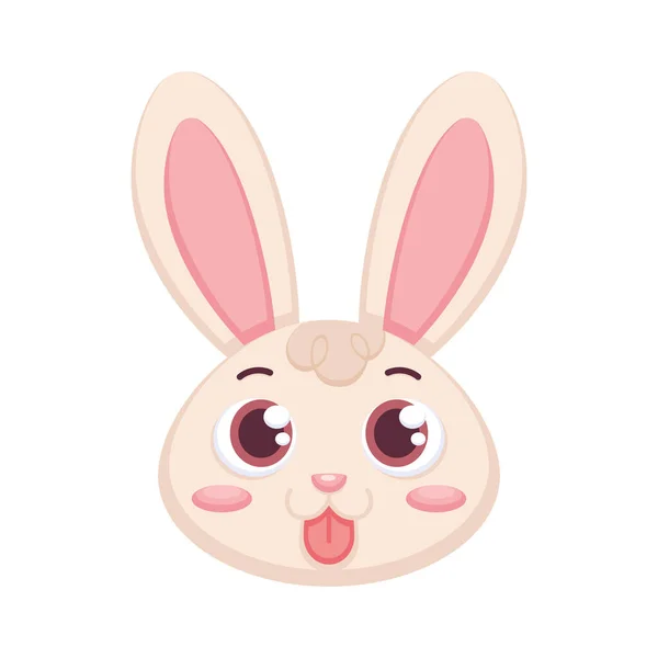 Isolado feliz coelho desenho animado avatar Vector —  Vetores de Stock