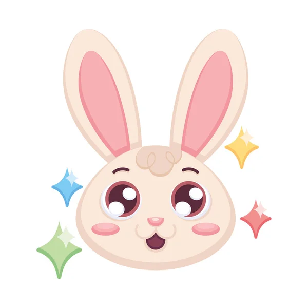 Isolato felice coniglio cartone animato avatar vettoriale — Vettoriale Stock