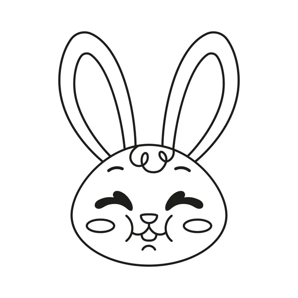 孤立した幸せなウサギの漫画のアバターベクトル — ストックベクタ