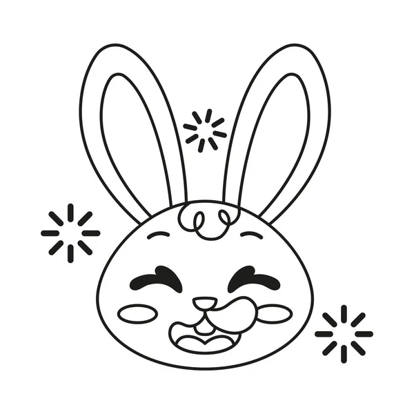 Geïsoleerd gelukkig konijn cartoon avatar Vector — Stockvector