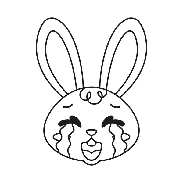 Izolovaný smutný králičí karikatura avatar vektor — Stockový vektor