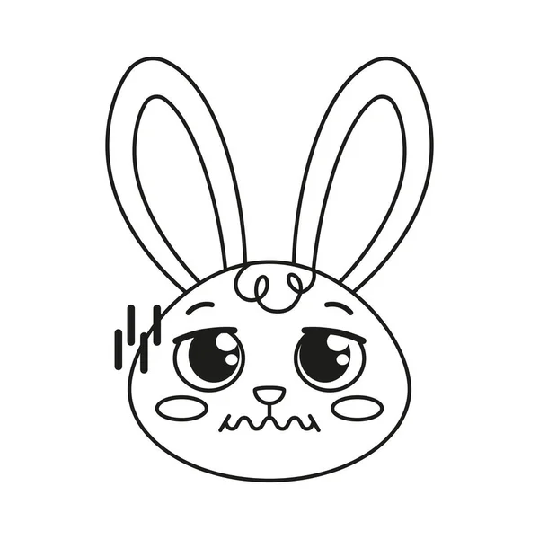 隔離された基本的なウサギの漫画のアバターベクトル — ストックベクタ