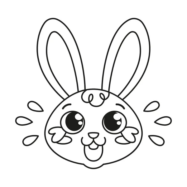 고립된 행복 한 토끼 만화 아바타 — 스톡 벡터
