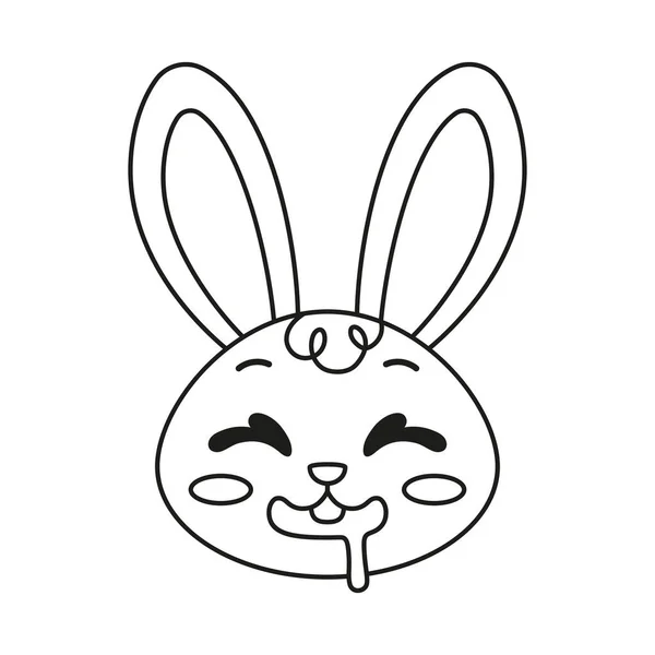 Isolé heureux avatar de dessin animé lapin vecteur — Image vectorielle