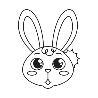 Şok Tavşan çizgi filmi Avatar Vektörü 'nde izole edilmiş.