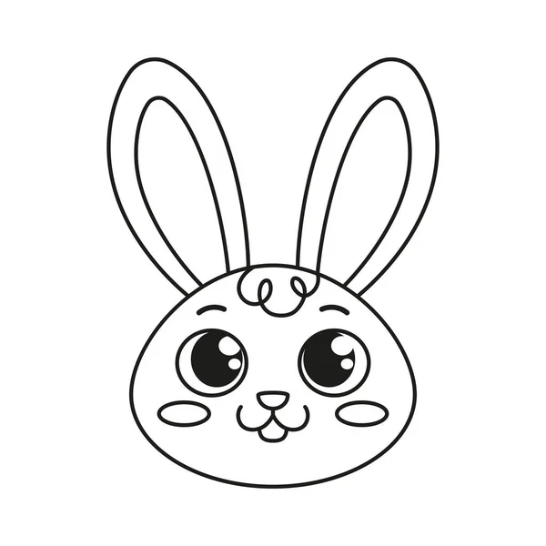 Izolovaný šťastný králičí karikatura avatar vektor — Stockový vektor