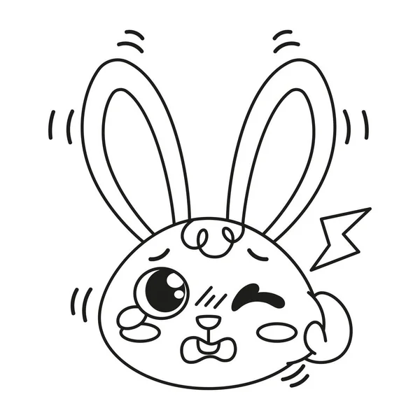 Isolé en choc lapin dessin animé avatar vecteur — Image vectorielle