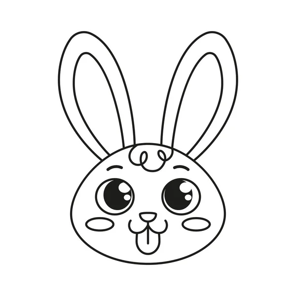 Isolé heureux avatar de dessin animé lapin vecteur — Image vectorielle