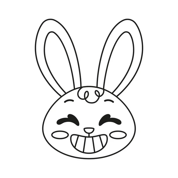 Odizolowany szczęśliwy awatar kreskówki królika Vector — Wektor stockowy