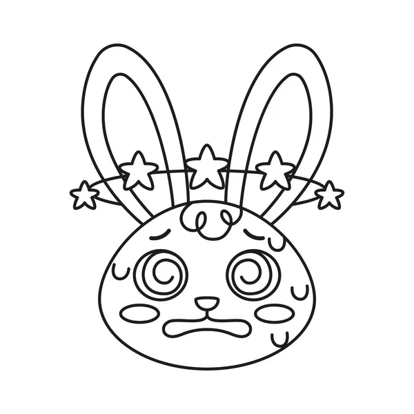 衝撃的なウサギの漫画のアバターベクトルに隔離 — ストックベクタ