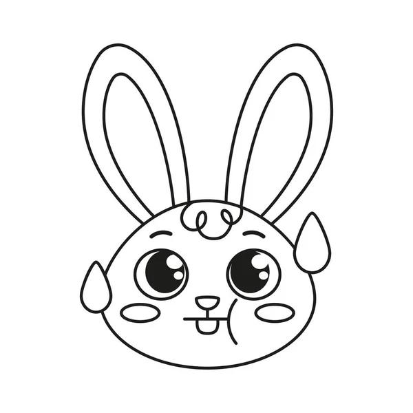 Изолированный обеспокоенный кролик Аватар Вектор — стоковый вектор