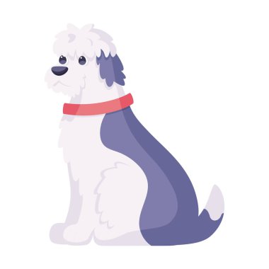 İzole edilmiş şirin İngiliz çoban köpeği cins çizgi film Vector
