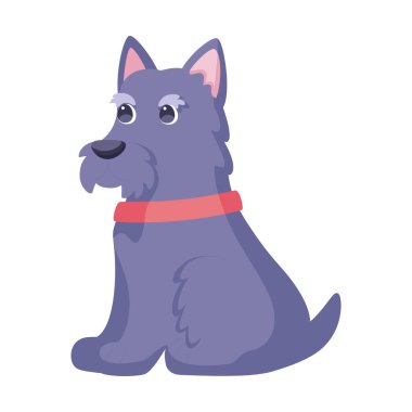 İzole edilmiş şirin West Highland Kara Teriyer köpek cins çizgi film Vector