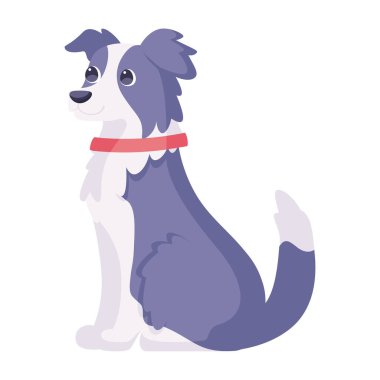 İzole edilmiş şirin sınır köpeği cinsi çizgi film Vector.