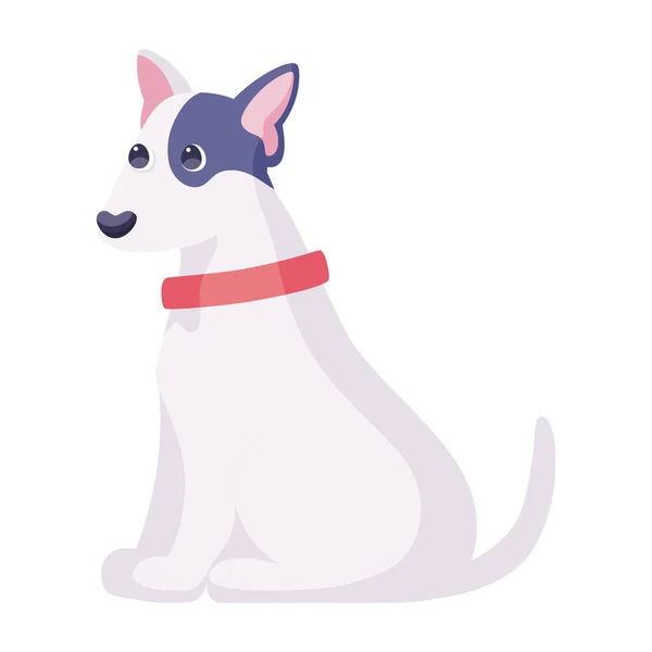 Isolé mignon taureau terrier chien race dessin animé vecteur — Image vectorielle