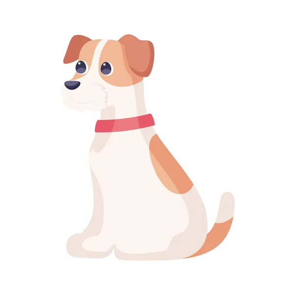 Izolált aranyos róka terrier kutya fajta rajzfilm Vector — Stock Vector