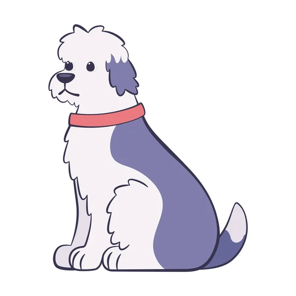 Izolovaný roztomilý anglický ovčák pes plemeno kreslený vektor — Stockový vektor
