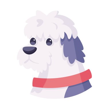 İzole edilmiş şirin İngiliz çoban köpeği cins çizgi film Vector