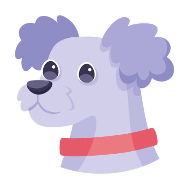 İzole edilmiş tatlı Fransız kaniş köpeği cins çizgi film Vector.