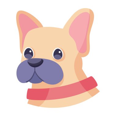 İzole edilmiş şirin Fransız bulldog cinsi Vector çizgi filmi.