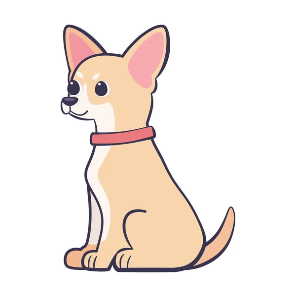 Isolado bonito chihuahua cão raça desenho animado Vector — Vetor de Stock