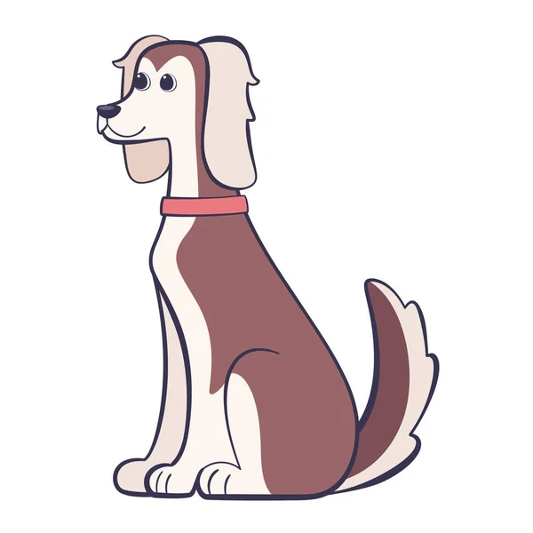 Geïsoleerde schattige hond ras cartoon vector — Stockvector