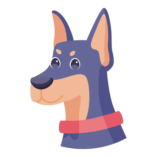 Isolerad söt doberman hund ras tecknad vektor — Stock vektor