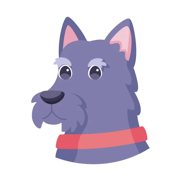 Isolado bonito West Highland Black Terrier cão raça desenho animado Vector — Vetor de Stock