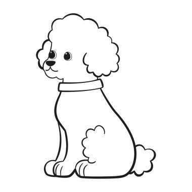 İzole edilmiş tatlı Fransız kaniş köpeği cins çizgi film Vector.