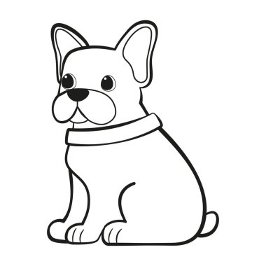 İzole edilmiş şirin Fransız bulldog cinsi Vector çizgi filmi.