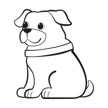 İzole edilmiş şirin köpek cinsi çizgi film Vector.