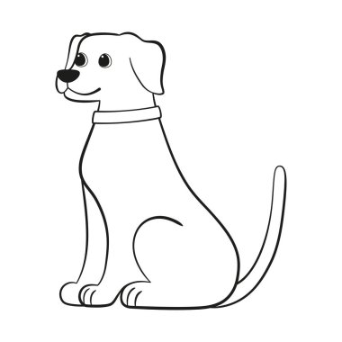 İzole edilmiş şirin labrador köpek cinsi Vector çizgi filmi.