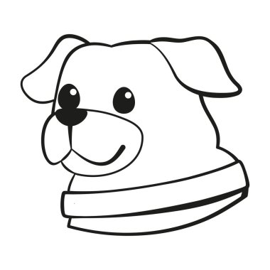 İzole edilmiş şirin köpek cinsi çizgi film Vector.