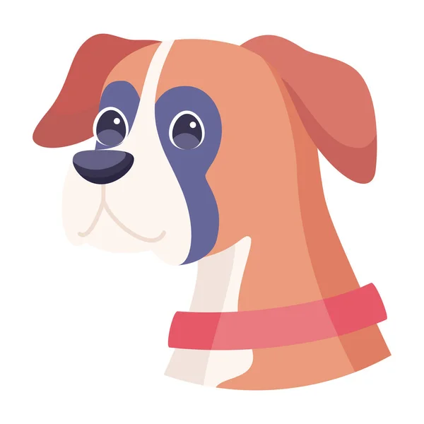 Isolato carino boxer cane razza cartone animato vettore — Vettoriale Stock
