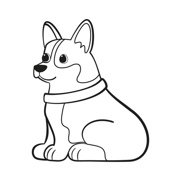 Isolado bonito corgi cão raça desenho animado Vector — Vetor de Stock